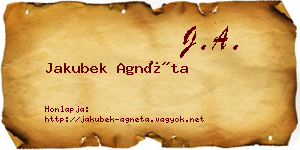 Jakubek Agnéta névjegykártya